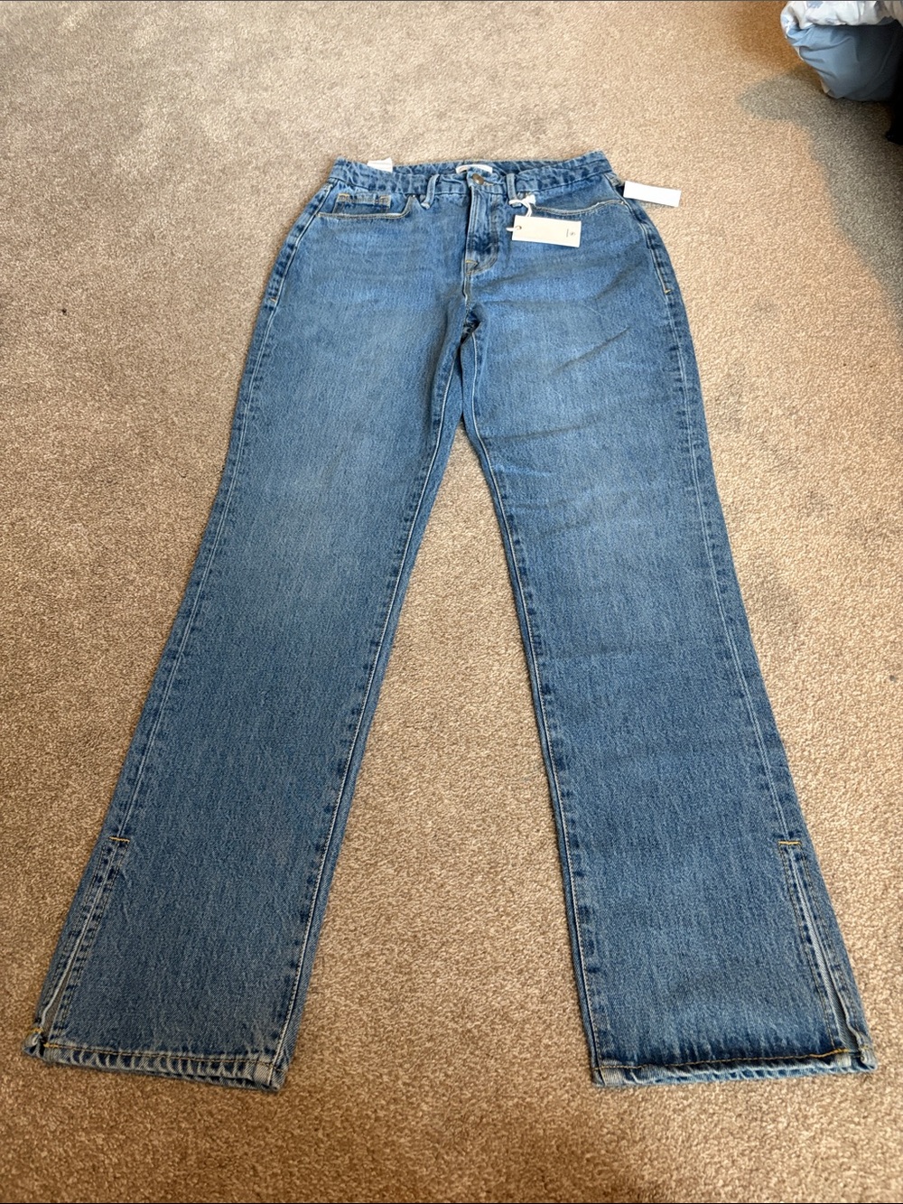 Good American good boy Straight Leg Jeans in Medium Blue Wash size 4/27